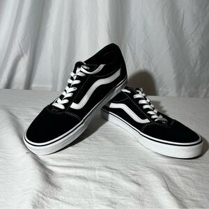 Vans Men's Ward Black/White Suede/Canvas Mix Skate Shoes Size 11